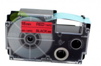 Kompatibilní páska pro Casio XR-18RD1, 18mm x 8m černý tisk / červený podklad