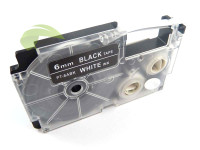 Kompatibilní páska pro Casio XR-6ABK, 6mm x 8m bílý tisk / černý podklad